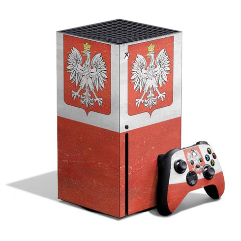 Poland Flag Distressed Xbox Series X Skins
