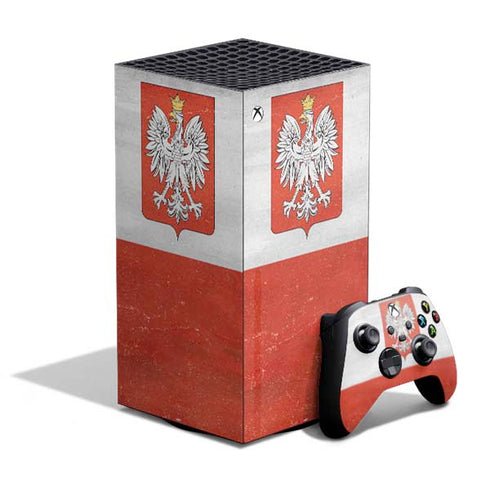 Poland Flag Distressed XBox Series X Digital Edition Bundle Skin