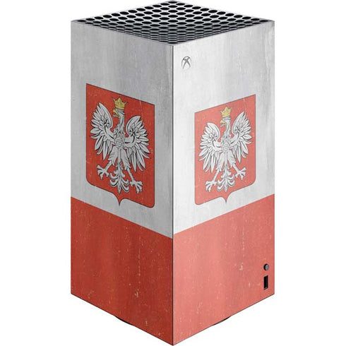 Poland Flag Distressed XBox Series X Digital Edition Console Skin