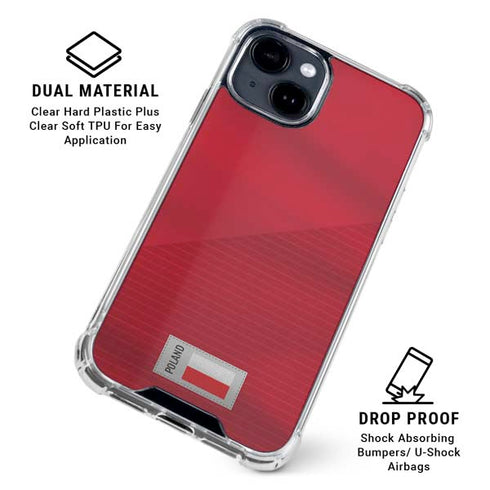 Poland Soccer Flag iPhone 15 Clear Case