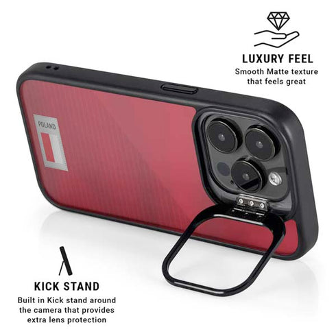 Poland Soccer Flag iPhone 15 Pro Kickstand Case