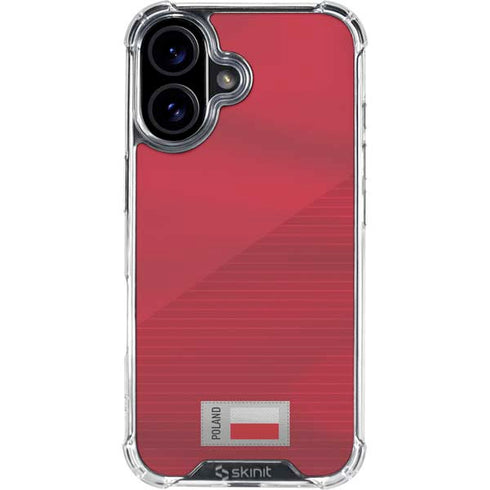 Poland Soccer Flag iPhone 16 Plus Clear Case