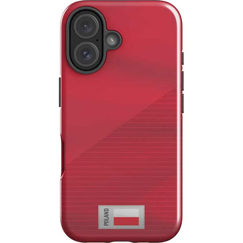 Poland Soccer Flag iPhone 16 Plus Impact Case
