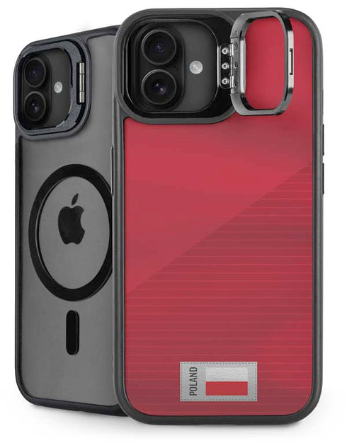 Poland Soccer Flag iPhone 16 Plus Kickstand Case