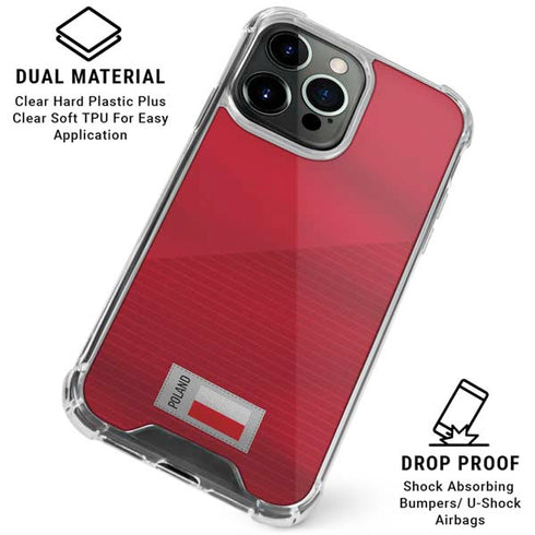 Poland Soccer Flag iPhone 16 Pro Max Clear Case