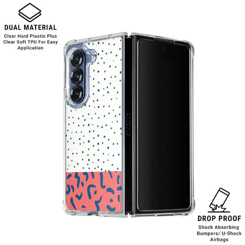 Polka Dot Split Galaxy Z Fold6 Clear Case