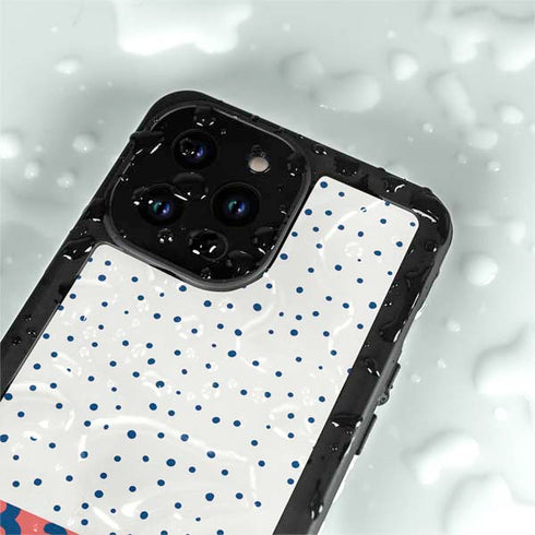 Polka Dot Split iPhone 15 Pro Waterproof Case