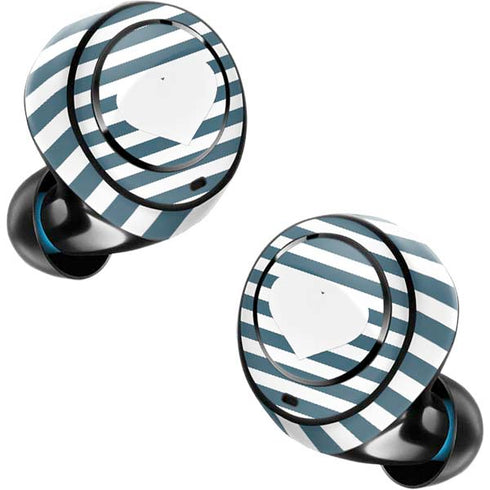 Polka Dots and Stripes Heart in Blue Amazon Echo Buds Skin