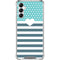 Polka Dots and Stripes Heart in Blue Gabb Phone 4 Clear Case