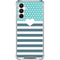 Polka Dots and Stripes Heart in Blue Galaxy A16 5G Clear Case