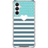 Polka Dots and Stripes Heart in Blue Galaxy A16 5G Clear Case