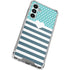 Polka Dots and Stripes Heart in Blue Galaxy A16 5G Clear Case
