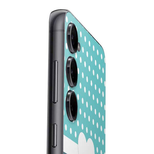Polka Dots and Stripes Heart in Blue Galaxy A16 5G Skin