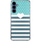 Polka Dots and Stripes Heart in Blue Galaxy A35 5G Clear Case