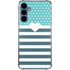 Polka Dots and Stripes Heart in Blue Galaxy A35 5G Clear Case