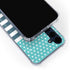 Polka Dots and Stripes Heart in Blue Galaxy A35 5G Clear Case
