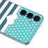 Polka Dots and Stripes Heart in Blue Galaxy A35 5G Skin