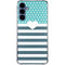 Polka Dots and Stripes Heart in Blue Galaxy A55 5G Clear Case