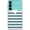 Polka Dots and Stripes Heart in Blue Galaxy A55 5G Skin