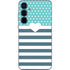 Polka Dots and Stripes Heart in Blue Galaxy A55 5G Skin