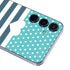 Polka Dots and Stripes Heart in Blue Galaxy A55 5G Skin