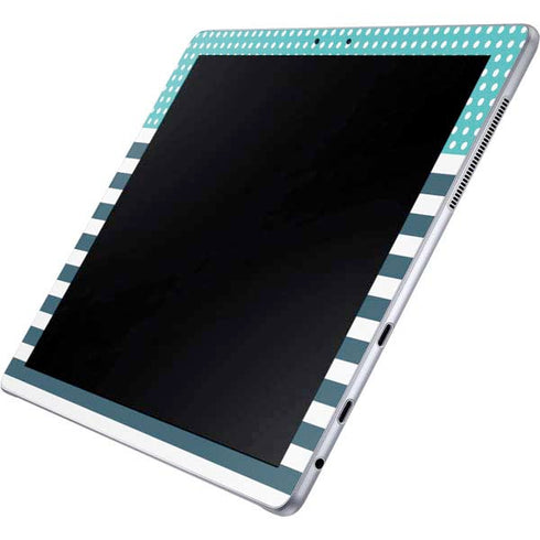 Polka Dots and Stripes Heart in Blue Galaxy Book 12in Skin