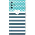 Polka Dots and Stripes Heart in Blue Galaxy Note 10 Plus Skin