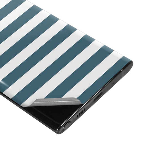 Polka Dots and Stripes Heart in Blue Galaxy Note 10 Plus Skin