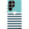 Polka Dots and Stripes Heart in Blue Galaxy S23 Ultra Pro Case