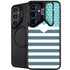 Polka Dots and Stripes Heart in Blue Galaxy S24 FE Kickstand Case