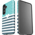 Polka Dots and Stripes Heart in Blue Galaxy S25 Impact Case