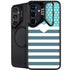 Polka Dots and Stripes Heart in Blue Galaxy S25 Kickstand Case