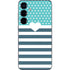Polka Dots and Stripes Heart in Blue Galaxy S24 Plus Skin