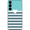 Polka Dots and Stripes Heart in Blue Galaxy S25 Plus Skin