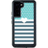 Polka Dots and Stripes Heart in Blue Galaxy S24 Plus Waterproof Case