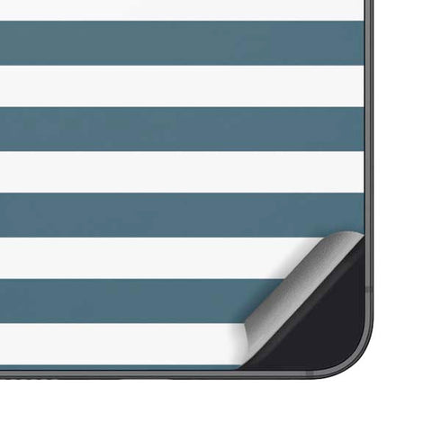 Polka Dots and Stripes Heart in Blue Galaxy S25 Skin