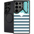 Polka Dots and Stripes Heart in Blue Galaxy Cases