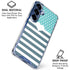 Polka Dots and Stripes Heart in Blue Galaxy S25 Clear Case