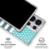 Polka Dots and Stripes Heart in Blue Galaxy S25 Ultra Clear Case