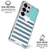 Polka Dots and Stripes Heart in Blue Galaxy S25 Ultra Clear Case