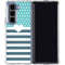 Polka Dots and Stripes Heart in Blue Galaxy Z Fold5 5G Clear Case