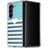 Polka Dots and Stripes Heart in Blue Galaxy Z Fold5 5G Clear Case