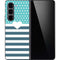 Polka Dots and Stripes Heart in Blue Galaxy Z Fold5 5G Skin