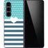 Polka Dots and Stripes Heart in Blue Galaxy Z Fold5 5G Skin