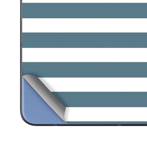 Polka Dots and Stripes Heart in Blue Galaxy Z Fold5 5G Skin