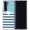 Polka Dots and Stripes Heart in Blue Galaxy Z Fold6 Clear Case