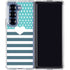 Polka Dots and Stripes Heart in Blue Galaxy Z Fold6 Clear Case