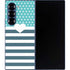 Polka Dots and Stripes Heart in Blue Galaxy Z Fold6 Skin