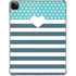 Polka Dots and Stripes Heart in Blue iPad Pro 11in (2024) Clear Case