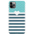 Polka Dots and Stripes Heart in Blue iPhone Cases